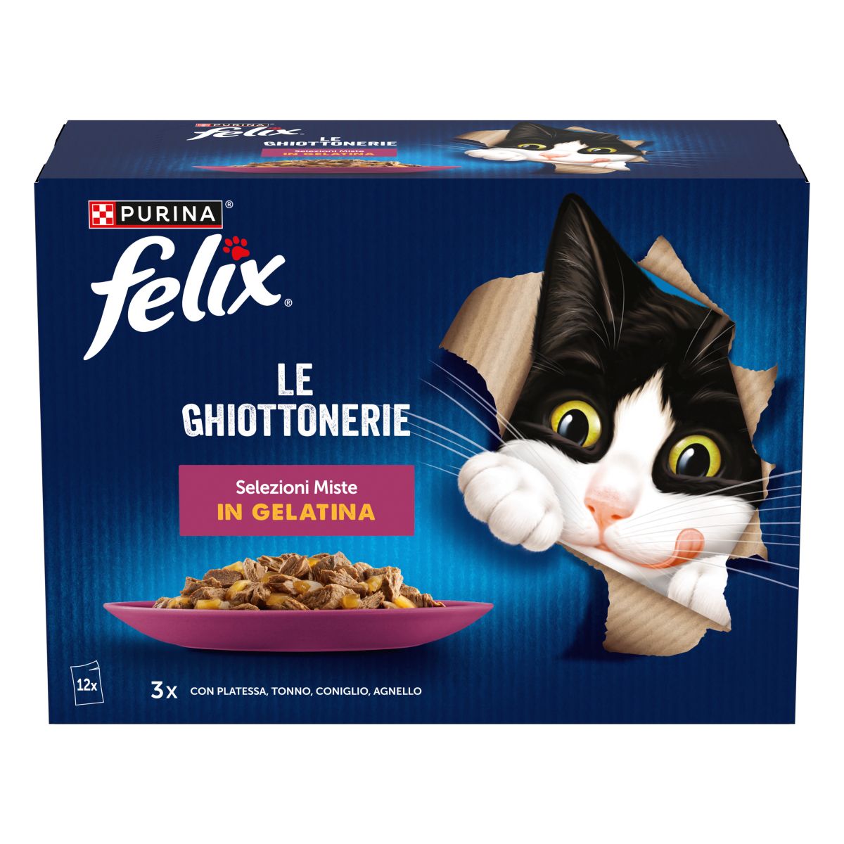 Felix Le Ghiottonerie 12x85g Selezioni Miste - Platessa/tonno/coniglio/agnello