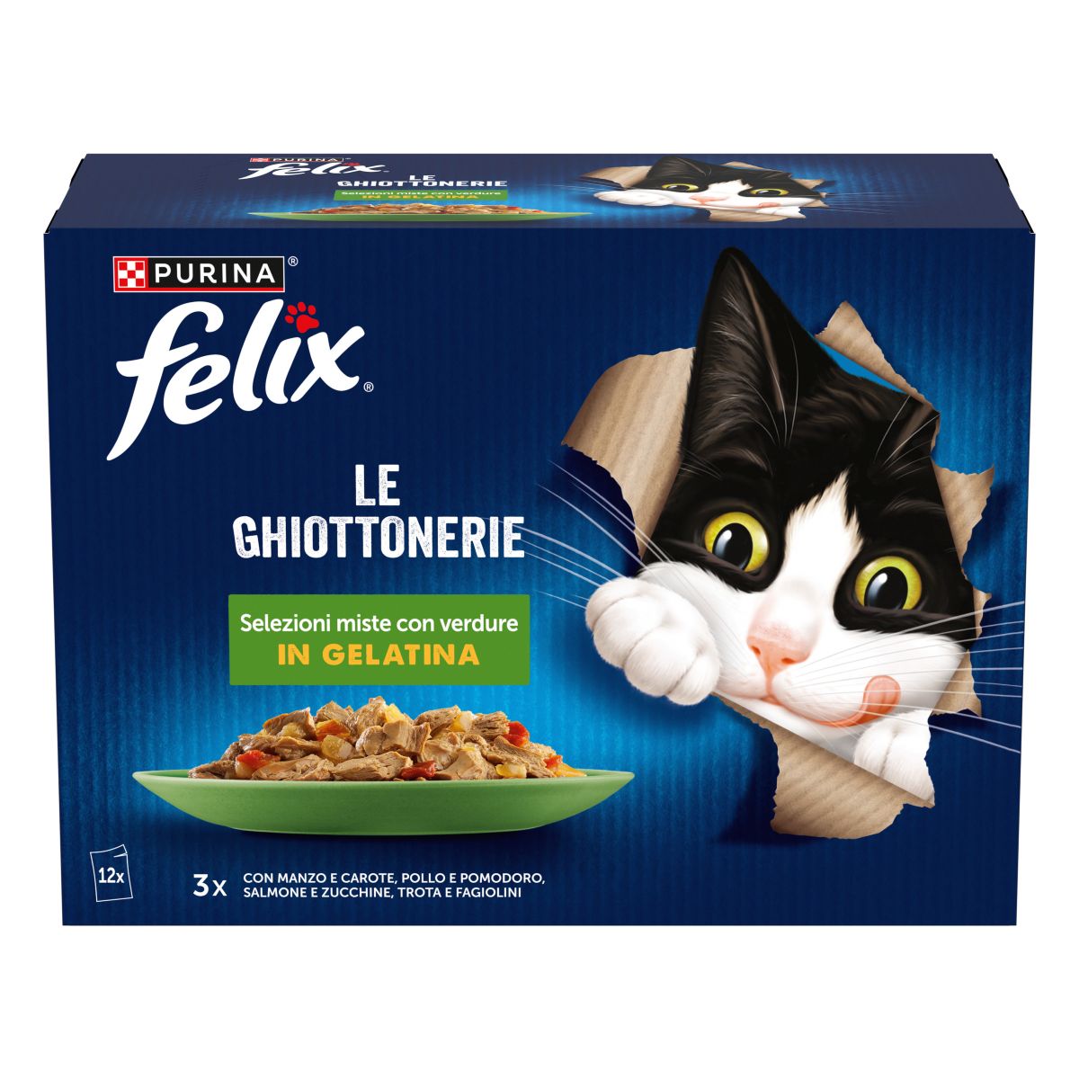 Felix Le Ghiottonerie 12x85g Selezioni Miste con Verdure