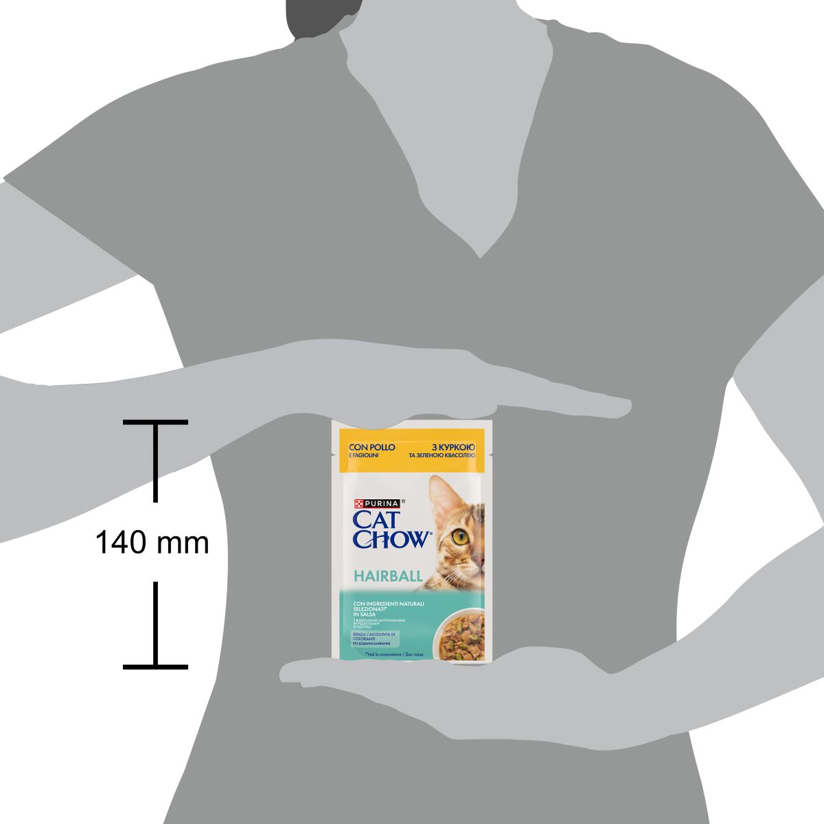 Cat Chow® Hairball, teneri pezzetti in salsa con pollo e fagiolini