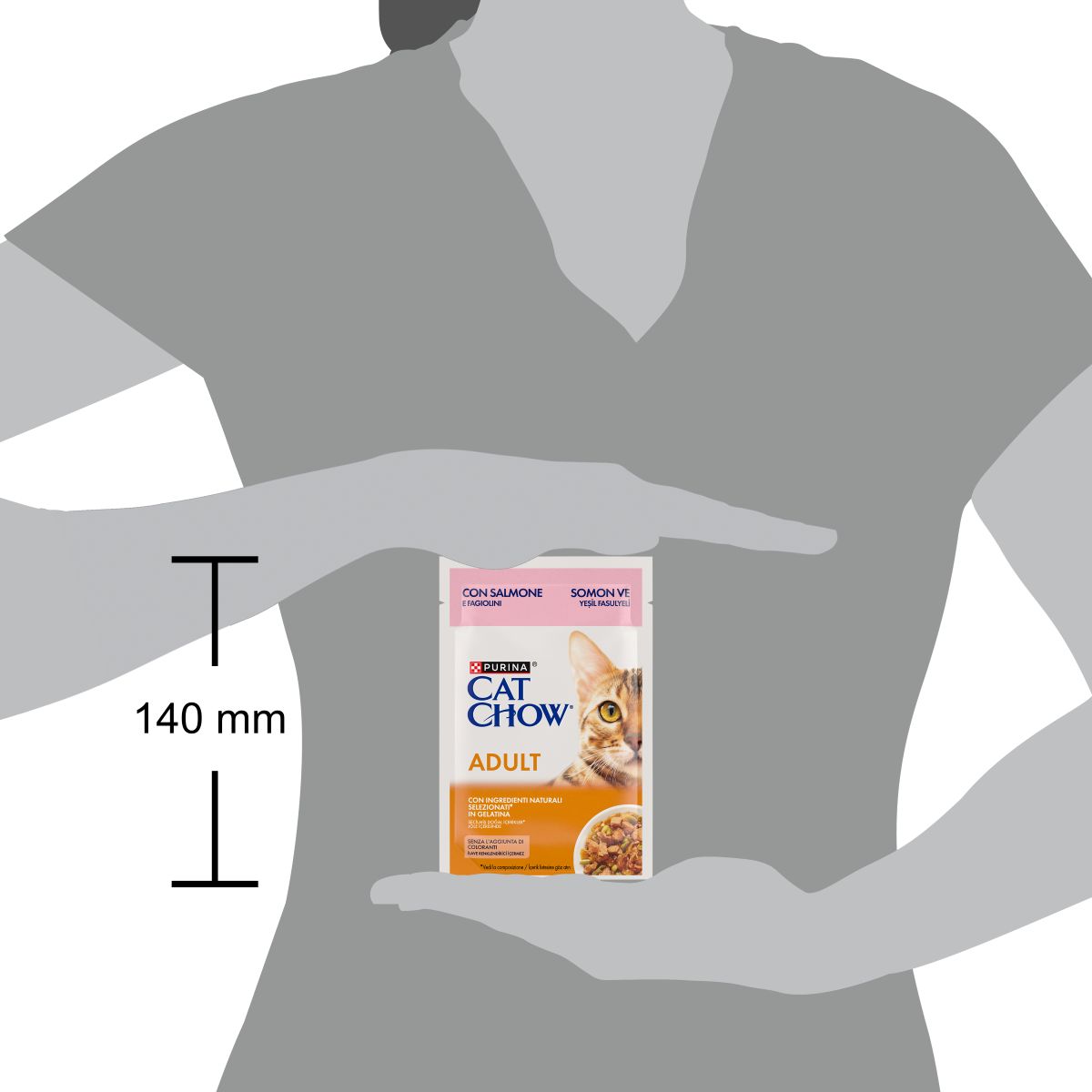 Cat Chow® Adult Teneri Pezzetti in Gelatina con Salmone e Fagiolini