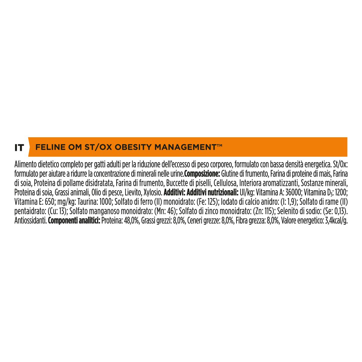 PURINA PRO PLAN® VETERINARY DIETS secco gatto OM Obesity Management St/Ox
