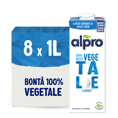 ALPRO QUESTO È VEGETALE LIGHT - Bevanda all'Avena 100% Vegetale 8x1L
