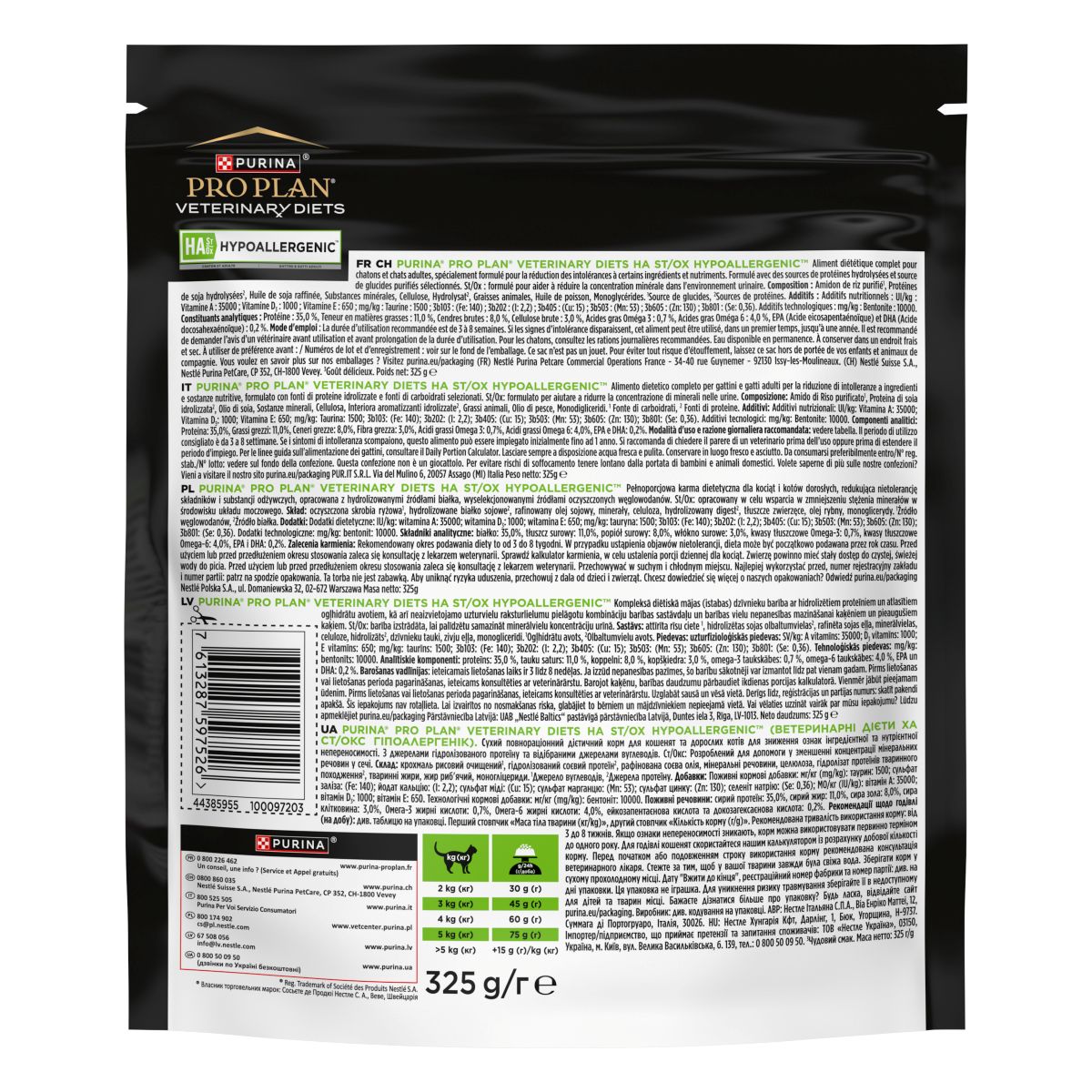 PURINA PRO PLAN VETERINARY DIETS secco gatto HA Hypoallergenic St/Ox