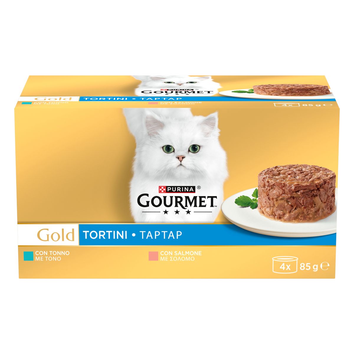 GOURMET® Gold Tortini Gatto con Salmone, con Tonno