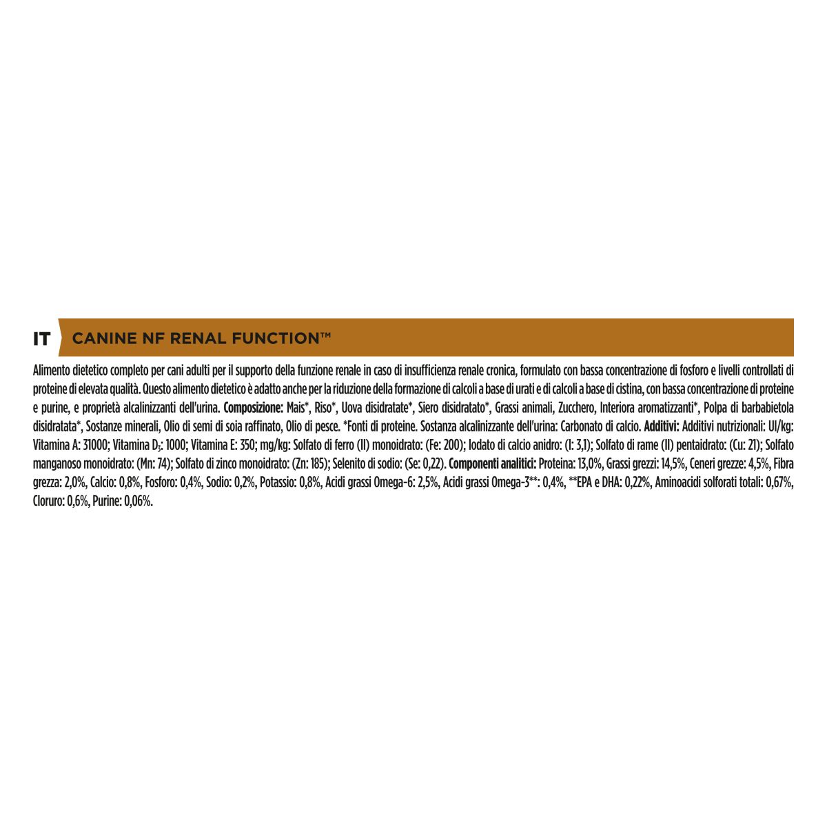 PURINA PRO PLAN® VETERINARY DIETS secco cane NF Renal Function
