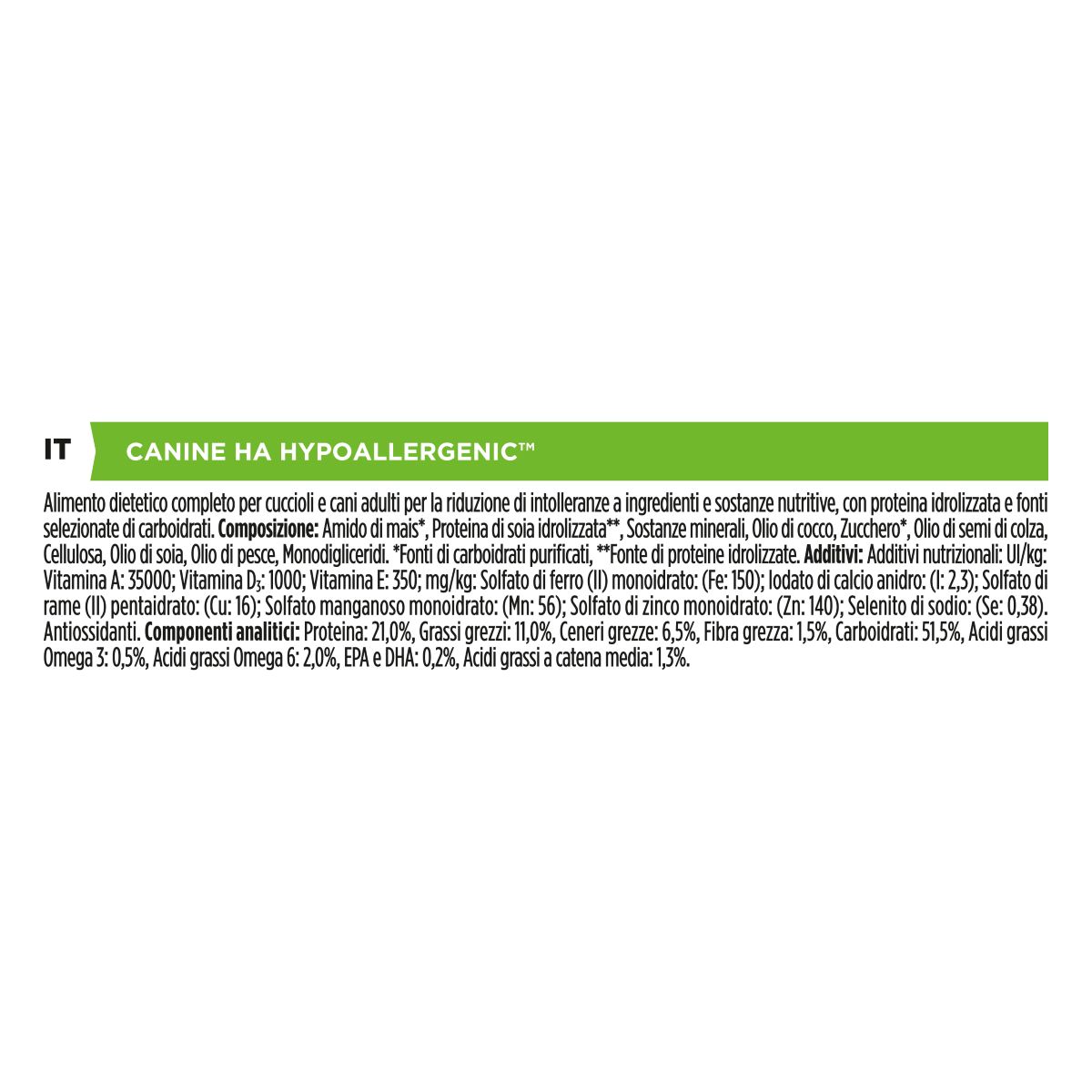 PURINA PRO PLAN® VETERINARY DIETS secco cane HA Hypoallergenic