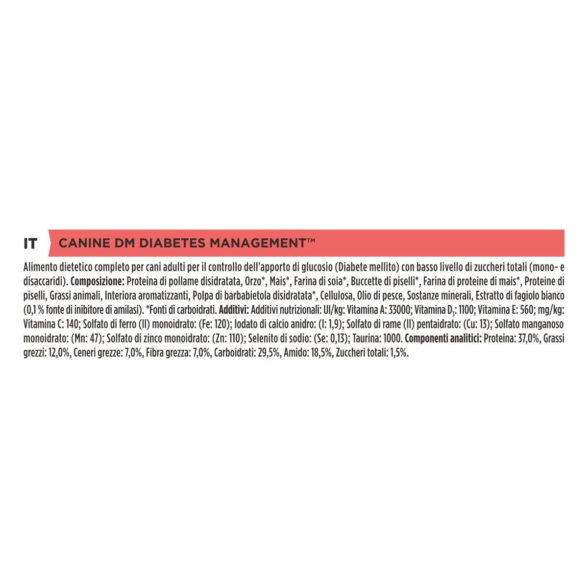 PURINA PRO PLAN® VETERINARY DIETS secco cane DM Diabetes Management