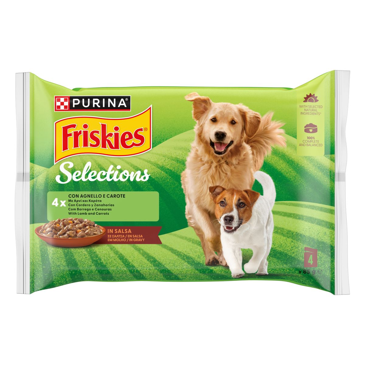 Friskies Buste 4x85g Agnello e Carote in salsa