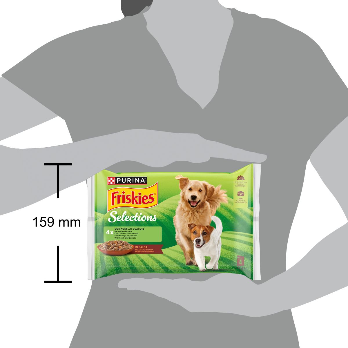 Friskies Buste 4x85g Agnello e Carote in salsa