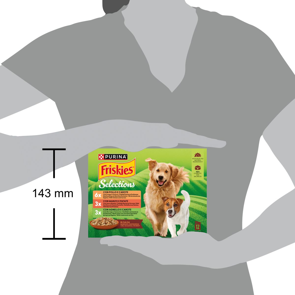 Friskies Buste 12x85gr Manzo, Pollo e Agnello in salsa


