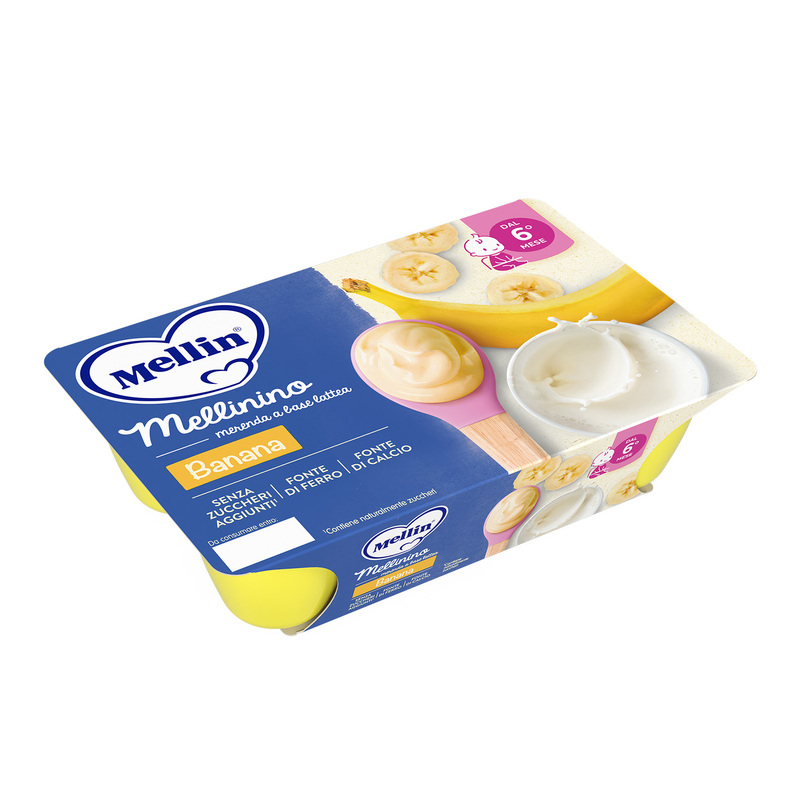 Merenda - Mellin - Mellinino Banana, merenda a base lattea 6x55g
