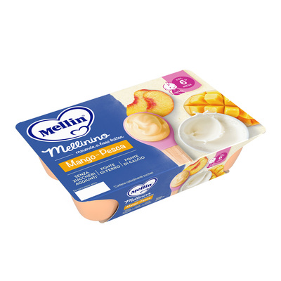 Mellin - Mellinino Mango Pesca, merenda a base lattea 6x55g
