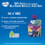 Mellin – Merenda 100% Mela, Banana, Mirtillo e Ribes Nero con Vitamina C e Carota confezione da 90 g

