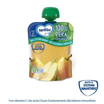 Mellin – Merenda 100% Pera con Vitamina C confezione da 90 g
