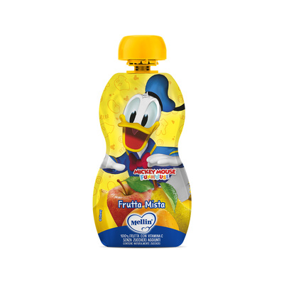 Mellin - Merenda Disney Mickey Mouse 100% Frutta Mista con Vitamina C Confezione da 110g