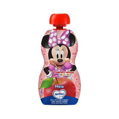 Mellin - Merenda Disney Mickey Mouse 100% Frutta Mela con Vitamina C Confezione da 110g