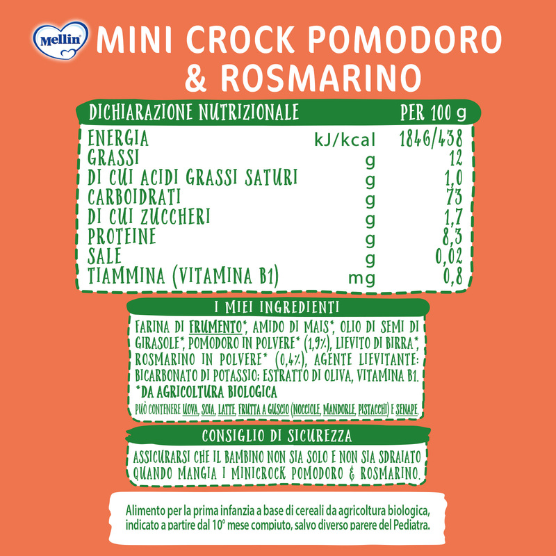 Mellin - Minicrock Pomodoro e Rosmarino Confezione da 30g
