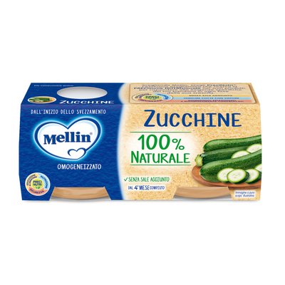 Mellin - Omogeneizzato Zucchine Confezione da 160g (2 vasetti x 80 g)
