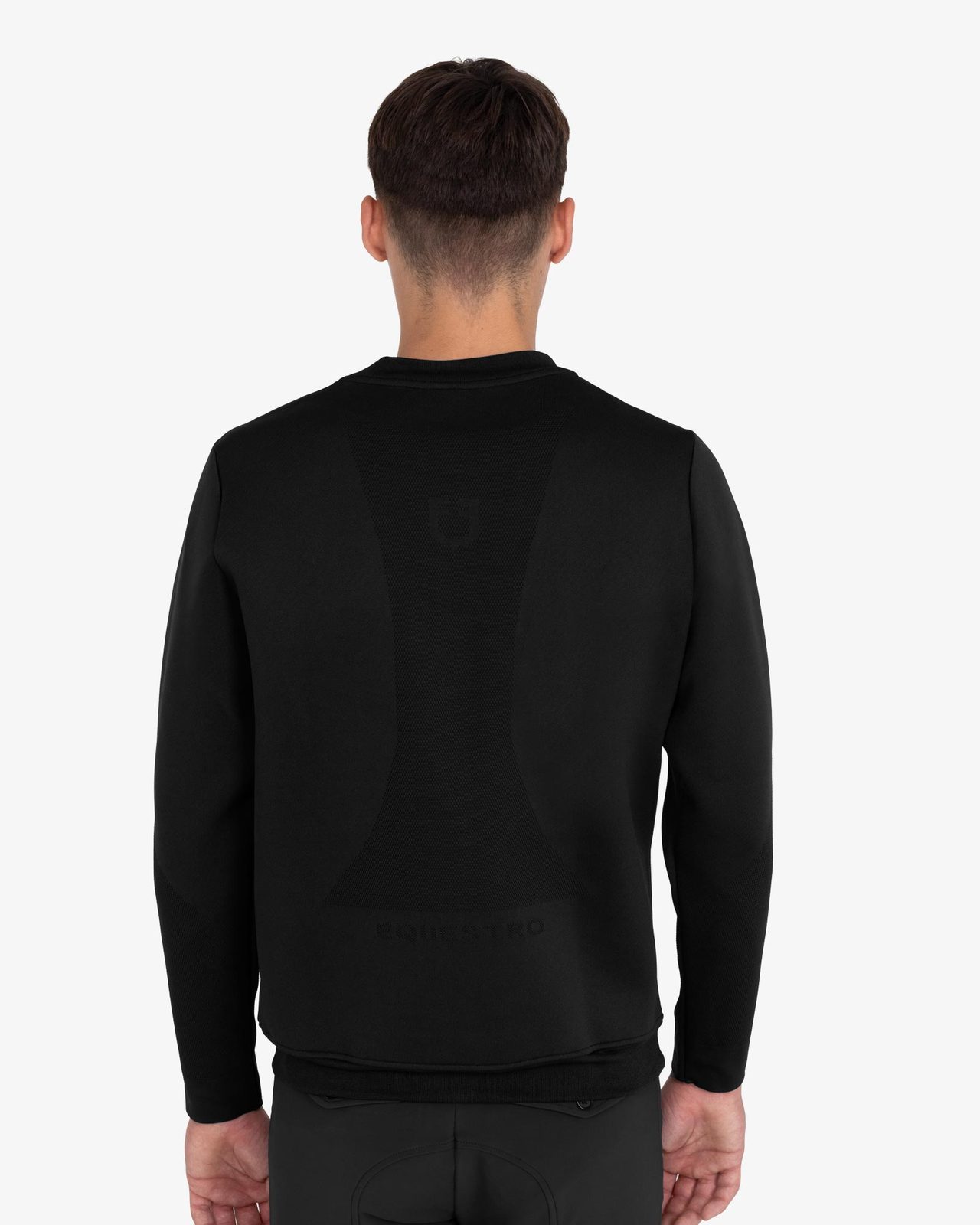Men's technical crewneck sweatshirt with micro-mesh inserts