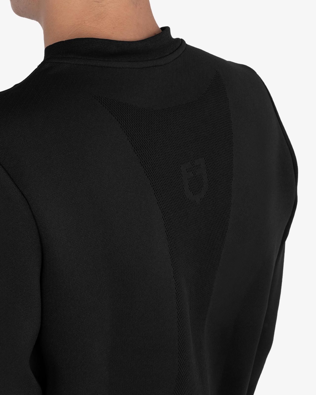 Men's technical crewneck sweatshirt with micro-mesh inserts
