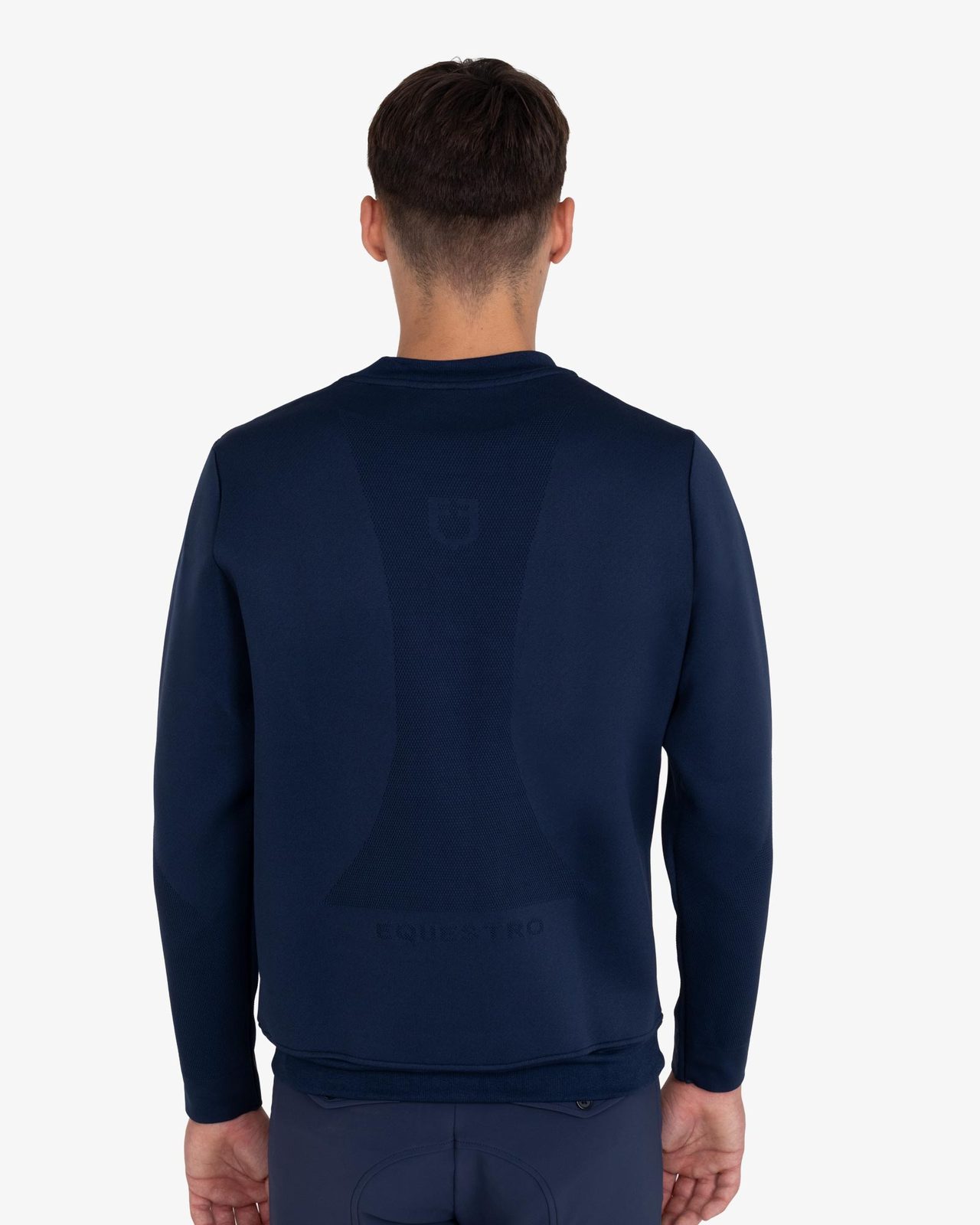 Men's technical crewneck sweatshirt with micro-mesh inserts