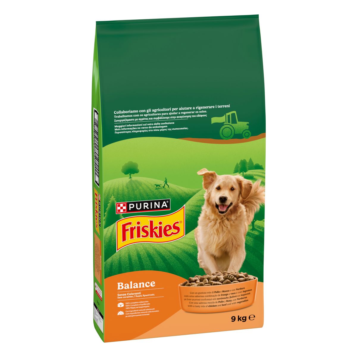 FRISKIES® Cane Crocchette Balance con un gustoso mix di Pollo e Manzo e con Verdure