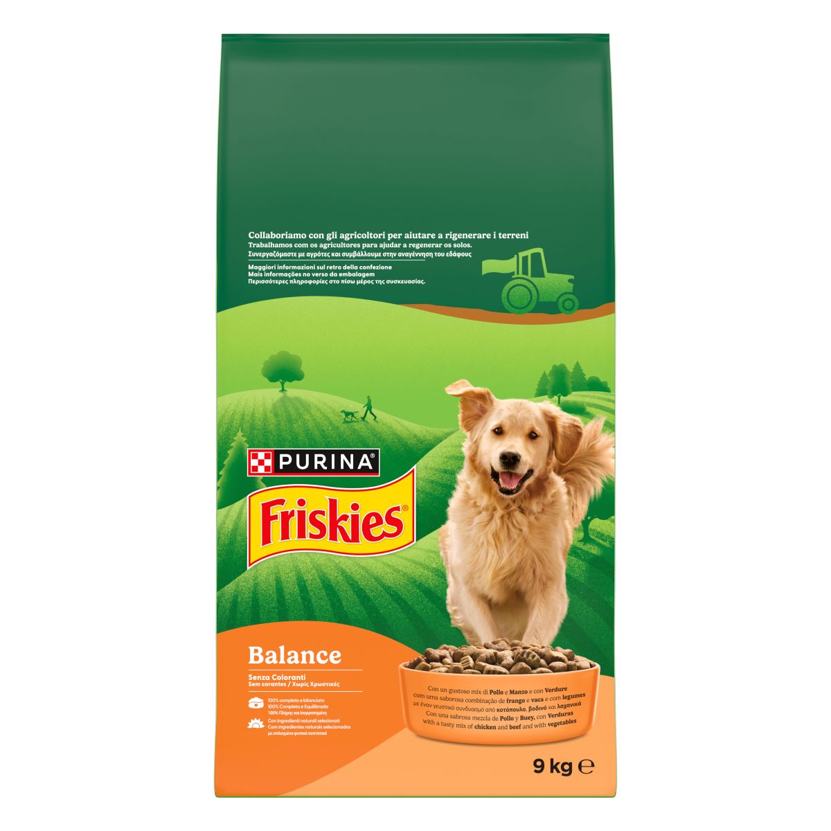 PURINA FRISKIES® Balance crocchette Adult con mix di Pollo / Manzo e con Verdure