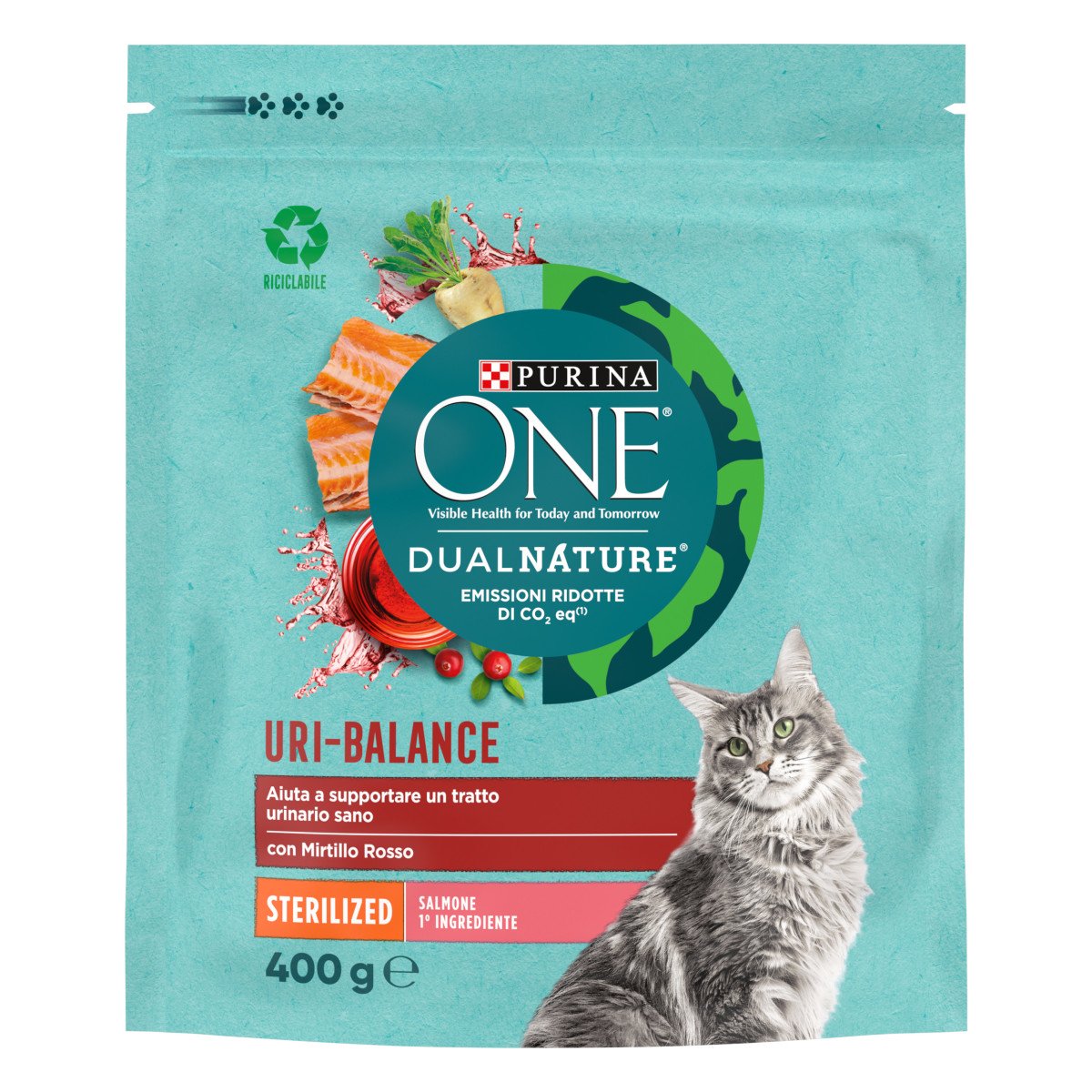 Purina ONE DualNature Sterilizzato 400g Mirtillo Rosso e Salmone