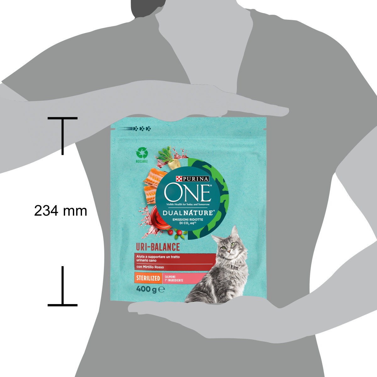 Purina ONE DualNature Sterilizzato 400g Mirtillo Rosso e Salmone 