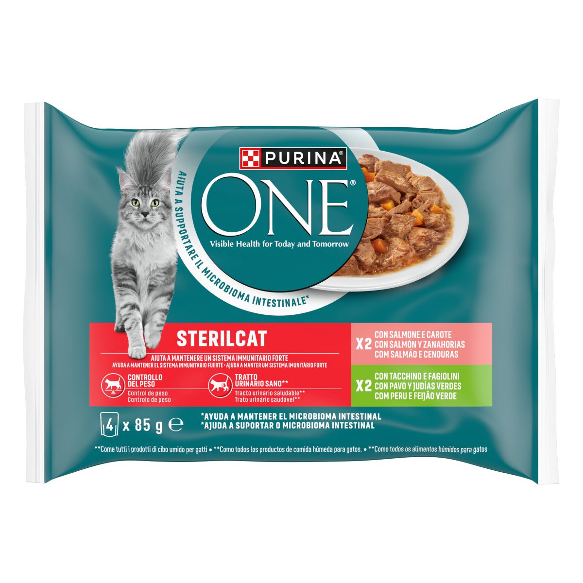 Purina ONE Bifensis Sterilcat 4x85g Salmone e Tacchino