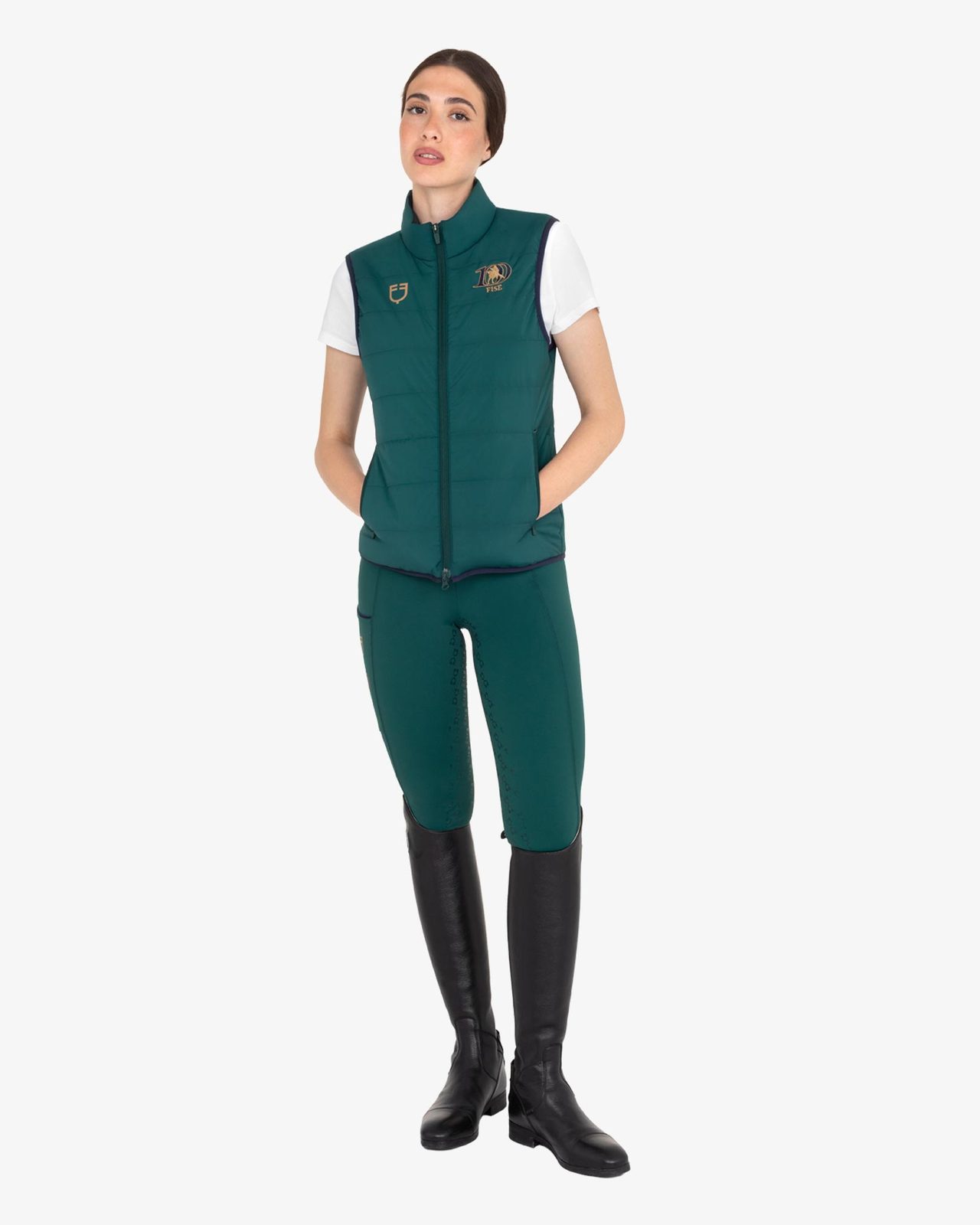 Women's slim fit vest Equestro X FISE centenary
