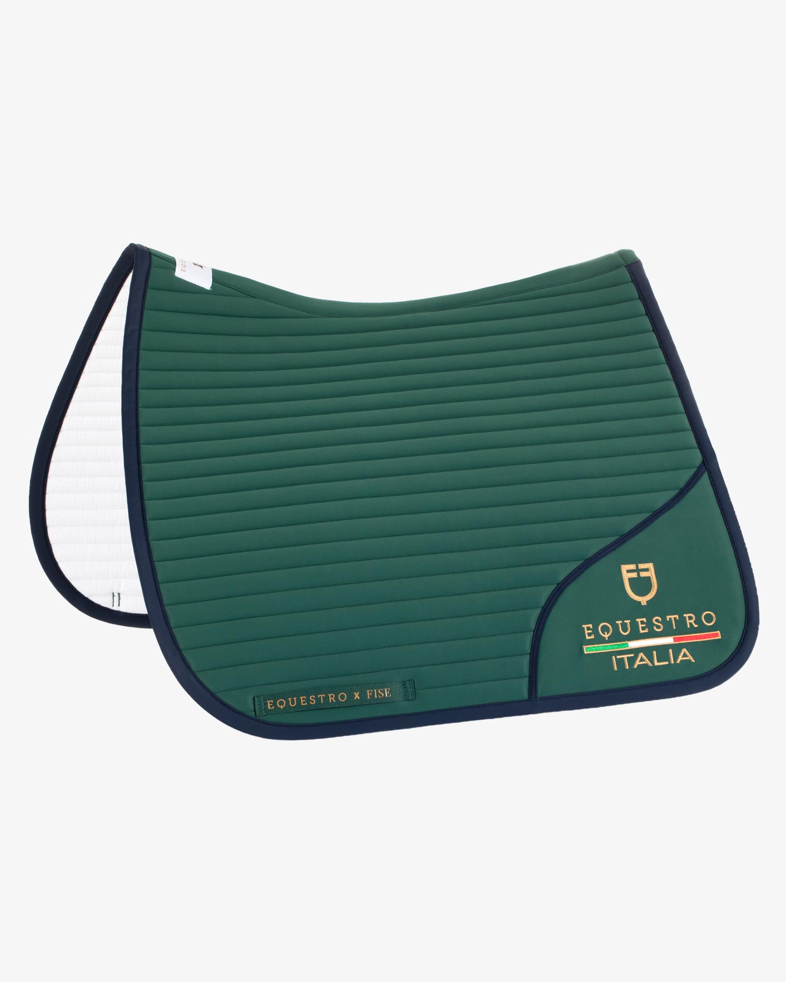 Dressage saddle pad with embroidered logo Equestro X FISE centenary