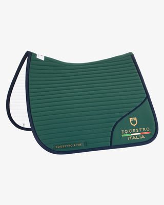 Dressage saddle pad with embroidered logo Equestro X FISE centenary