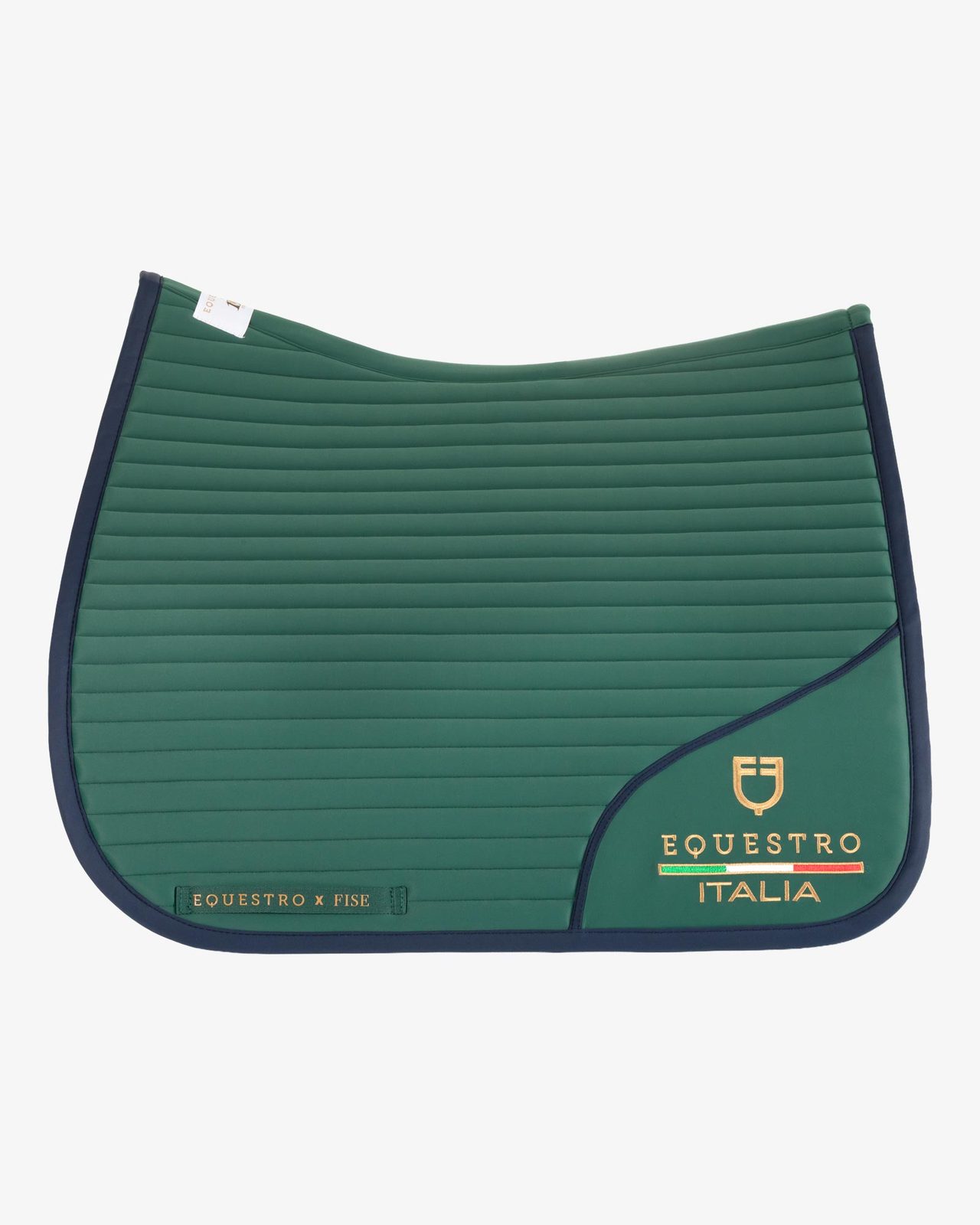 Dressage saddle pad with embroidered logo Equestro X FISE centenary