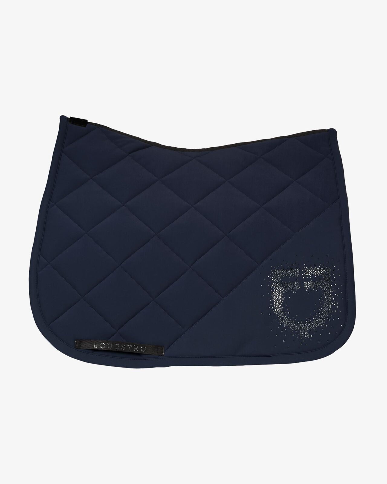 Dressage saddle pad with rhinestone logo