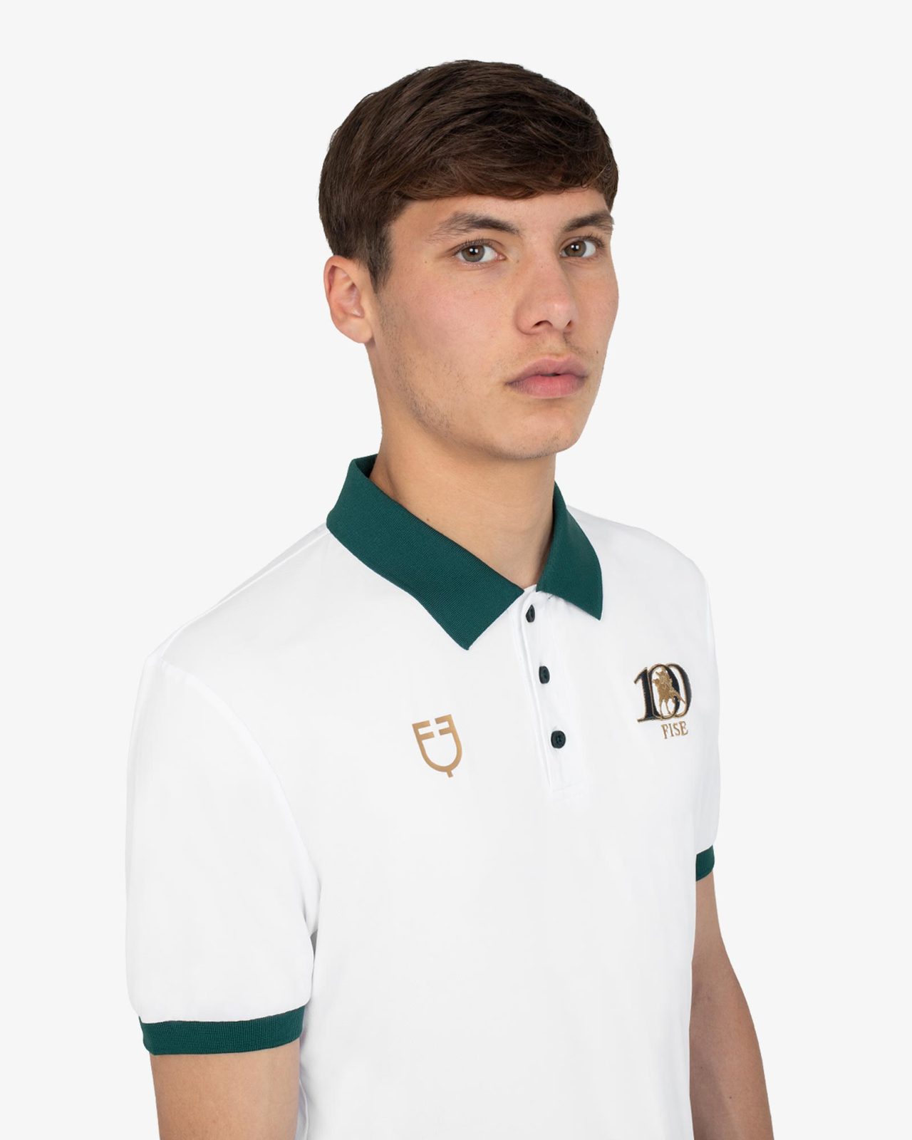 Men's three-button training polo shirt Equestro X FISE centenary