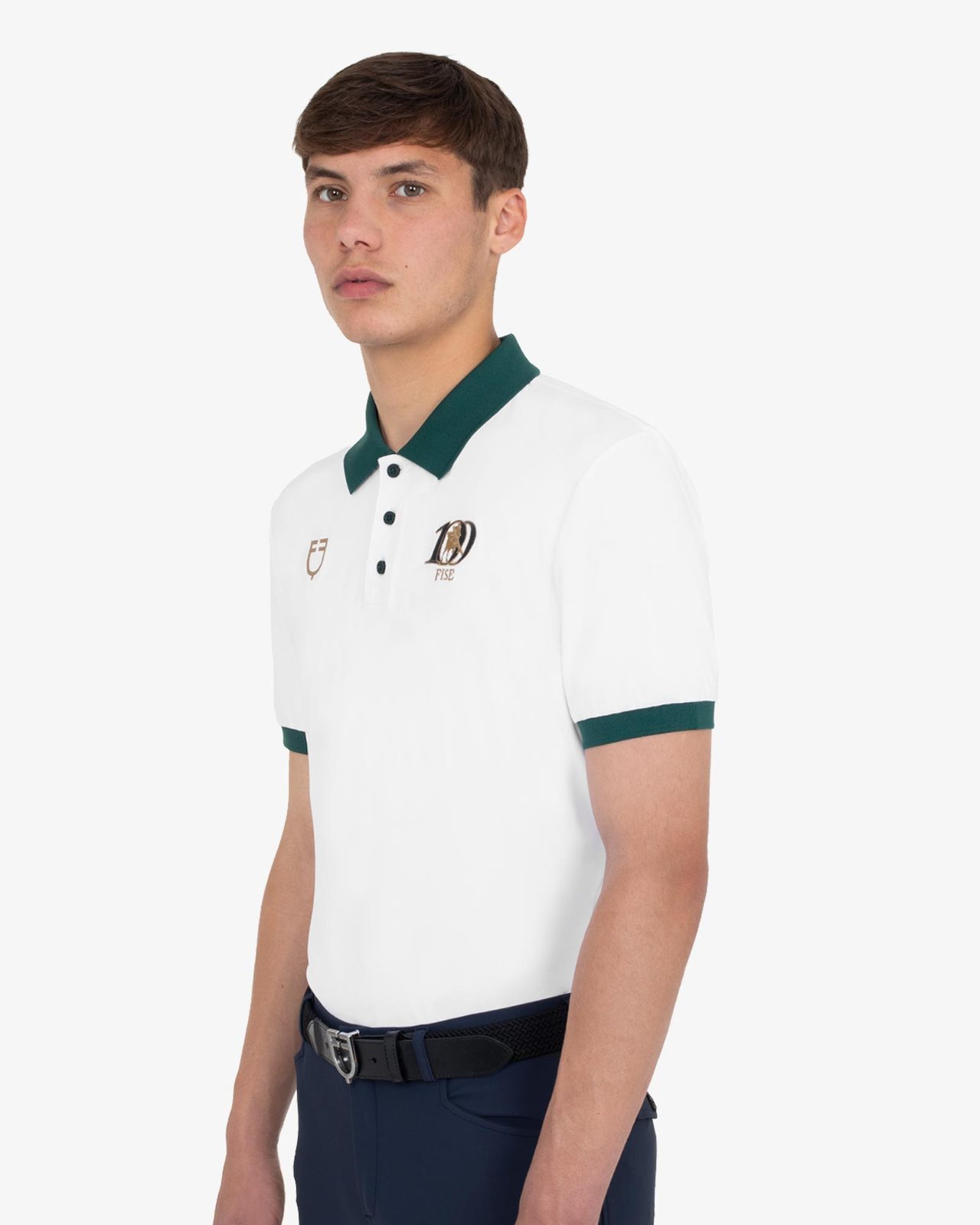 Men's three-button training polo shirt Equestro X FISE centenary