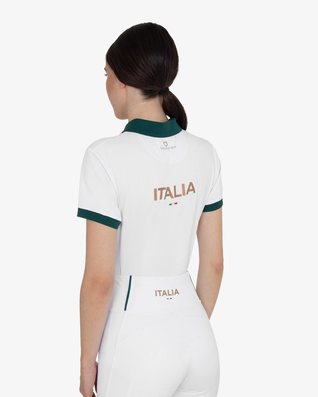 Women's three-button training polo shirt Equestro X FISE centenary