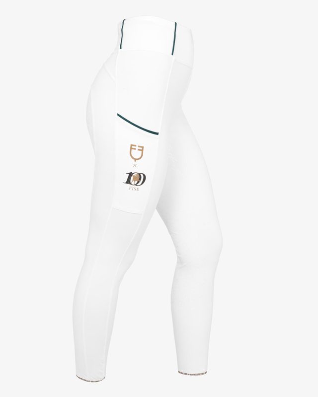 Women's slim fit full grip leggings Equestro X FISE centenary