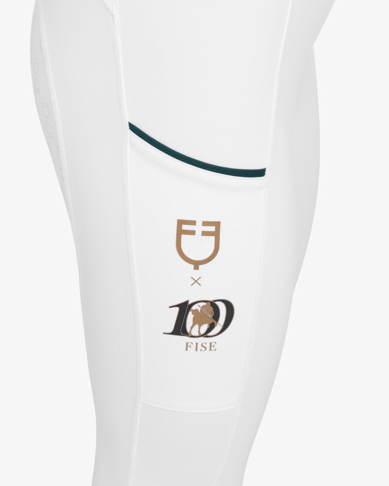 Women's slim fit full grip leggings Equestro X FISE centenary