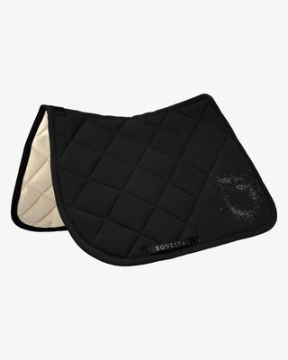 Jumping saddle pad with rhinestone logo