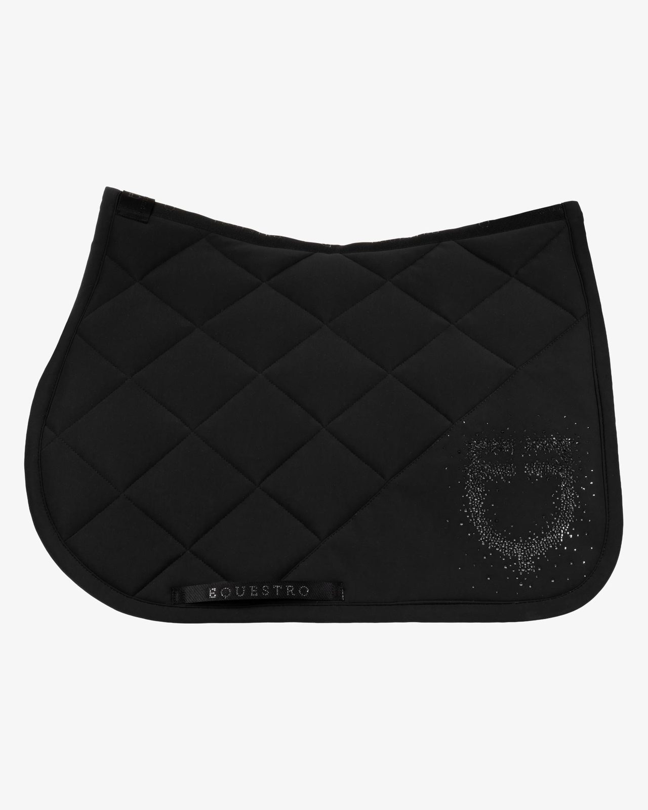 Jumping saddle pad with rhinestone logo