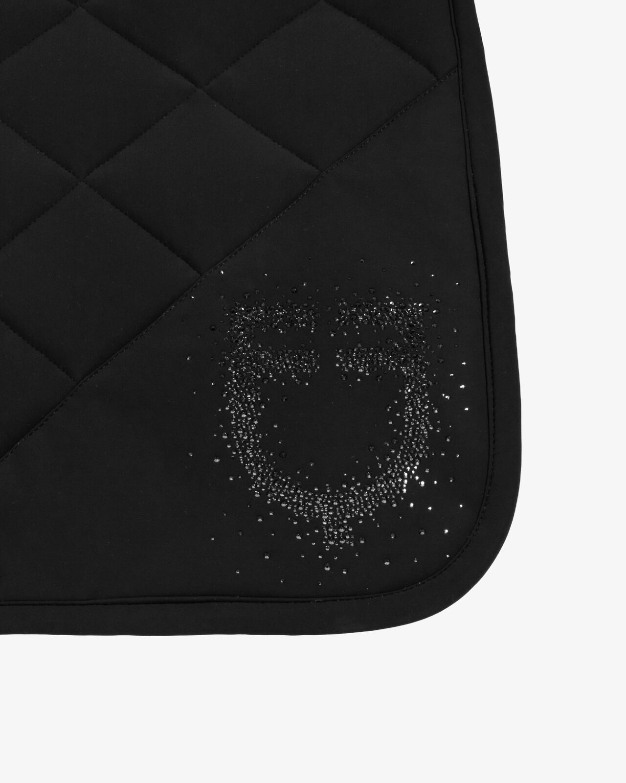 Jumping saddle pad with rhinestone logo