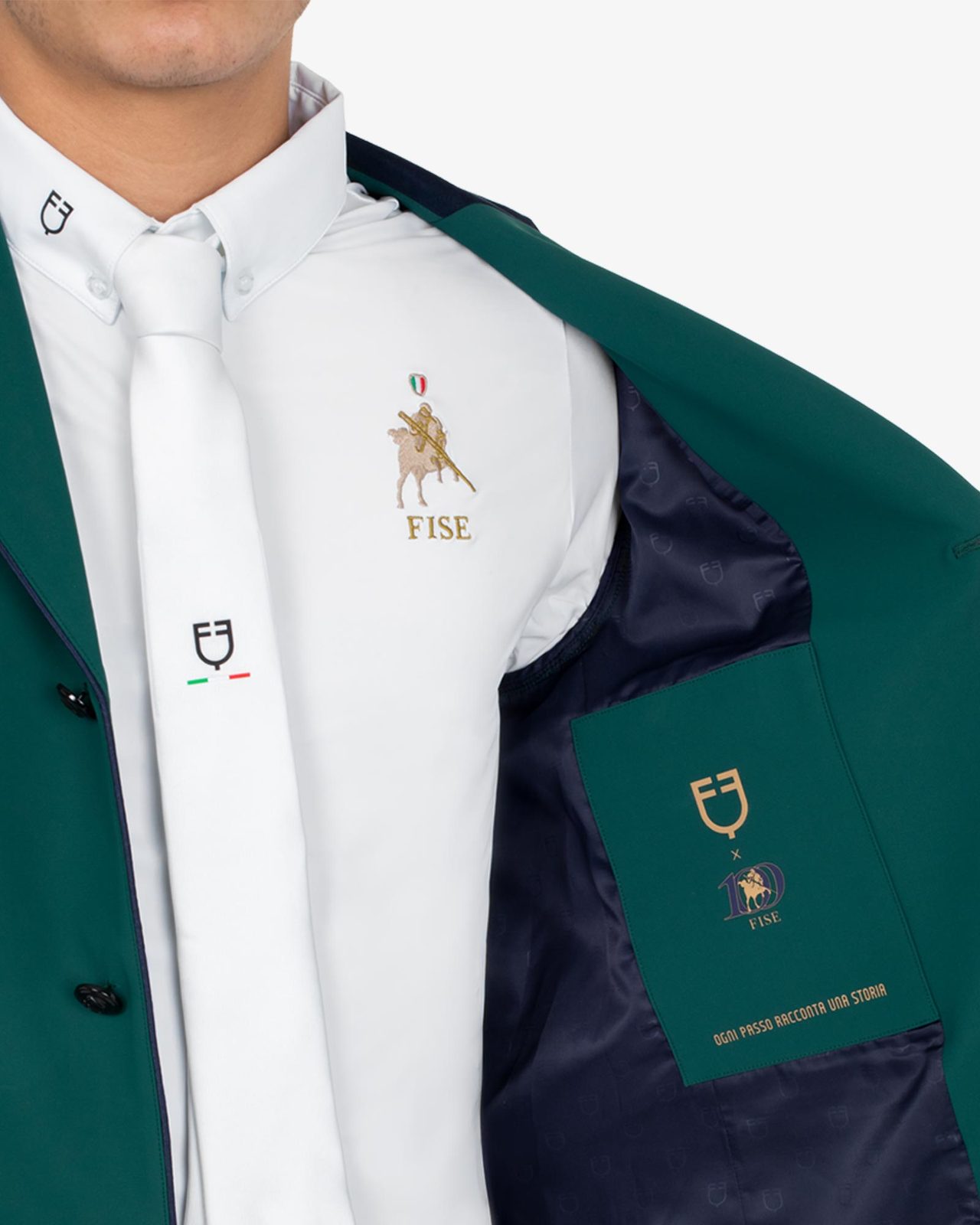 Men's three-button competition jacket Equestro X FISE centenary