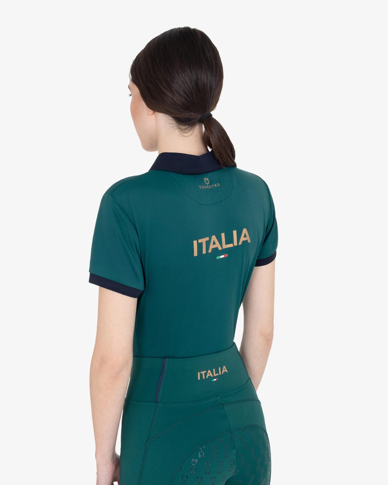 Polo donna da allenamento tre bottoni Equestro X FISE centenario