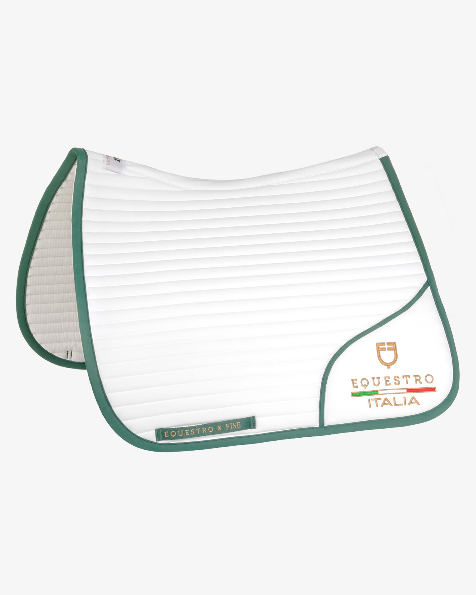 Dressage saddle pad with embroidered logo Equestro X FISE centenary