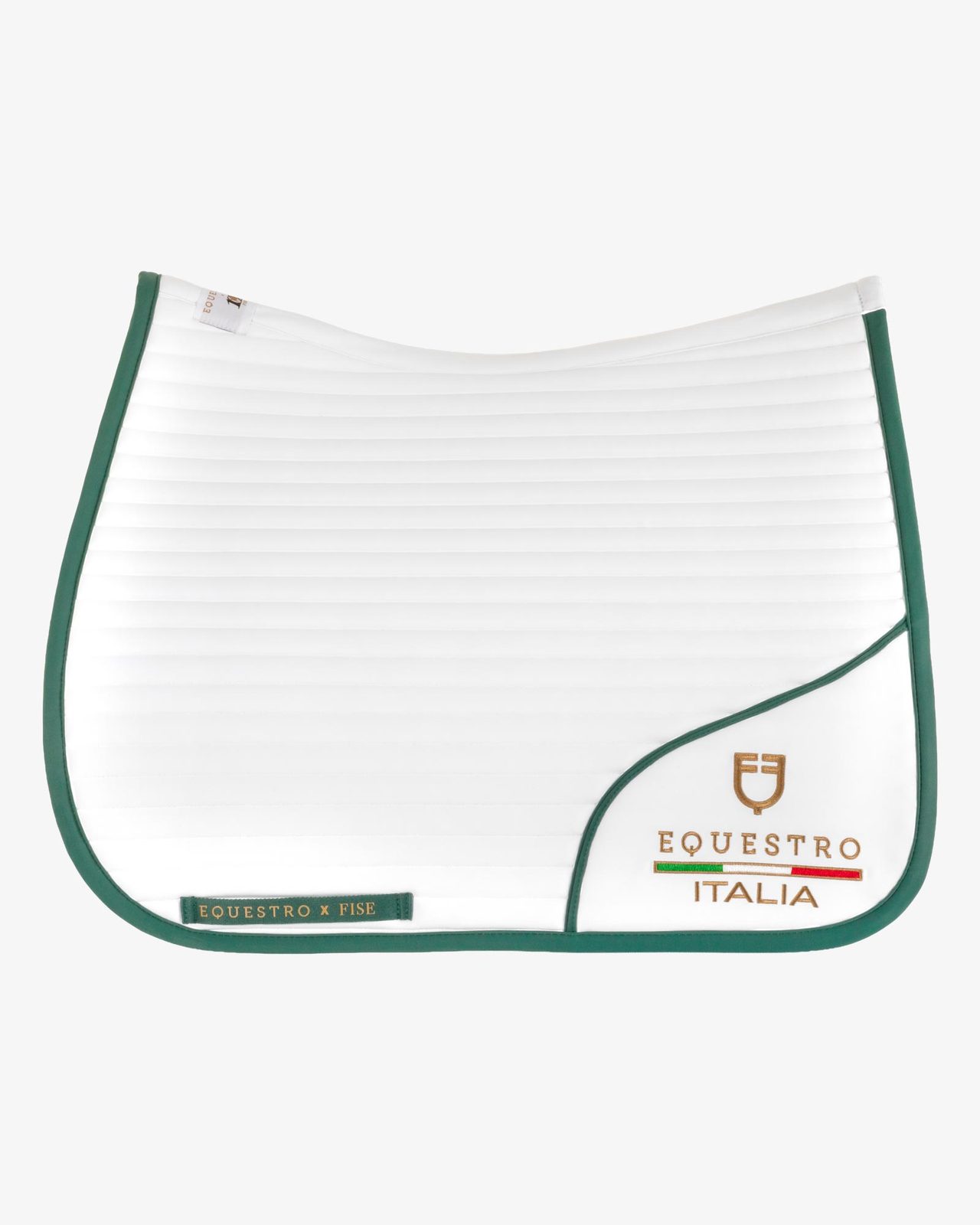 Dressage saddle pad with embroidered logo Equestro X FISE centenary