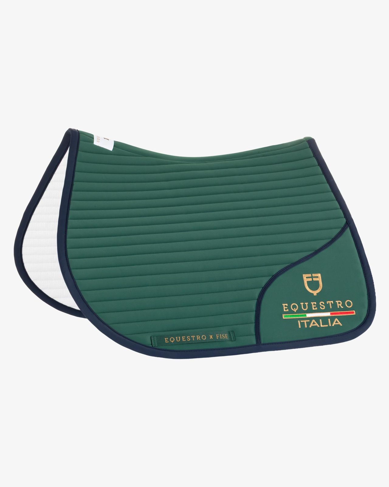 Jumping saddle pad with embroidered logo Equestro X FISE centenary