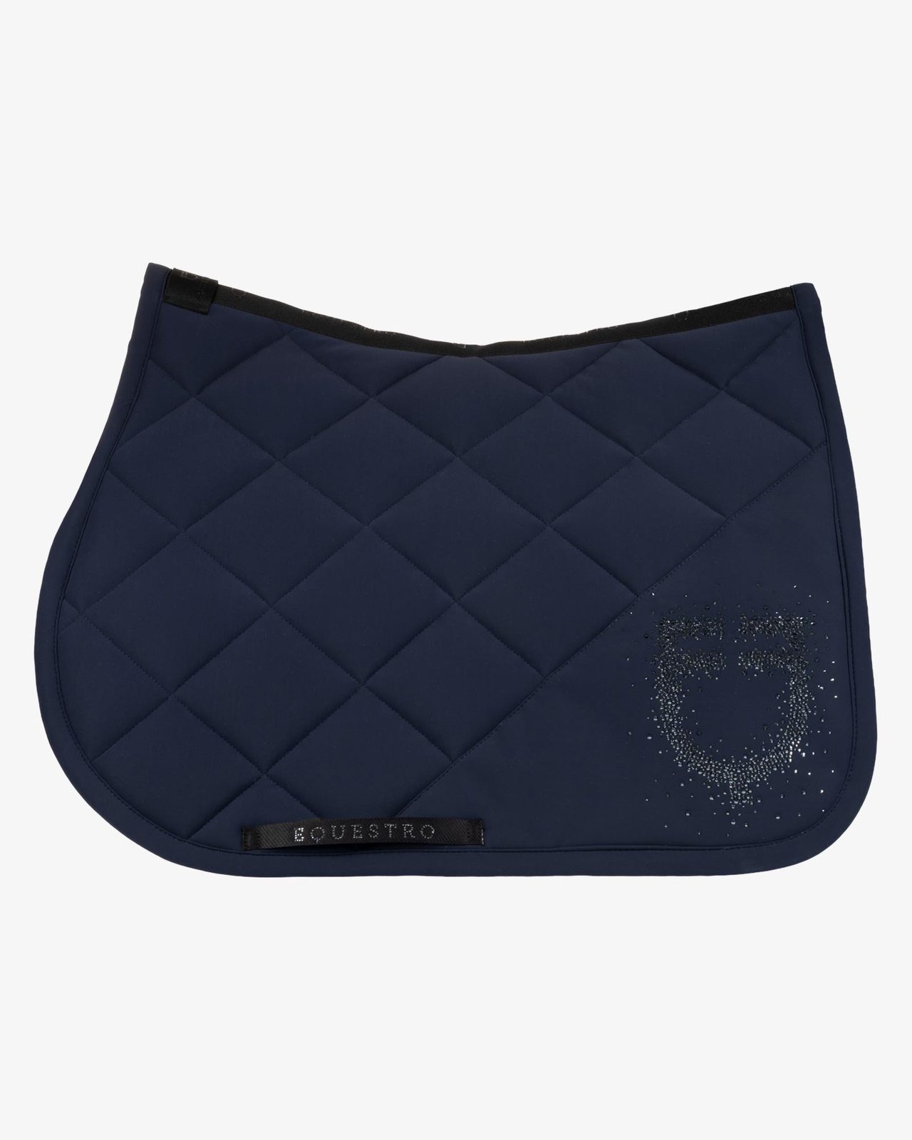 Jumping saddle pad with rhinestone logo