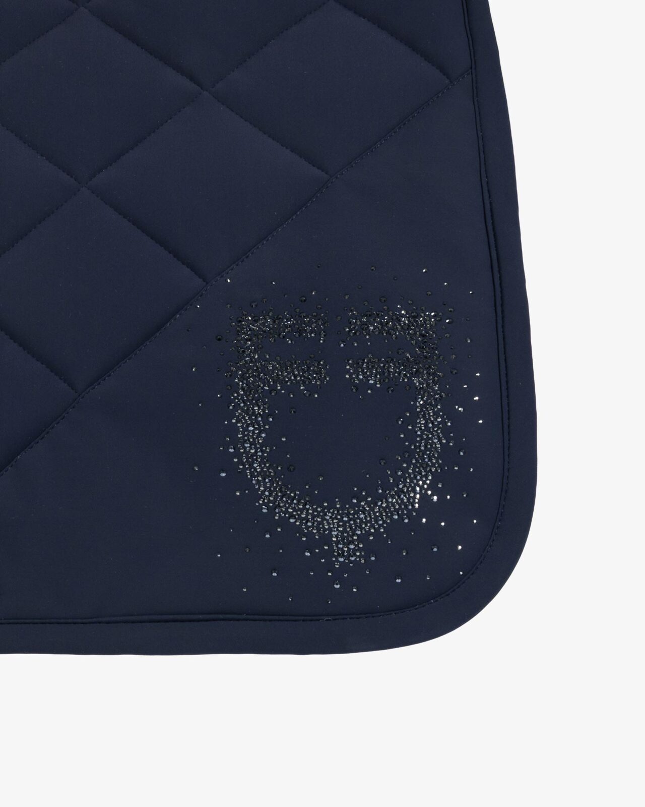 Jumping saddle pad with rhinestone logo